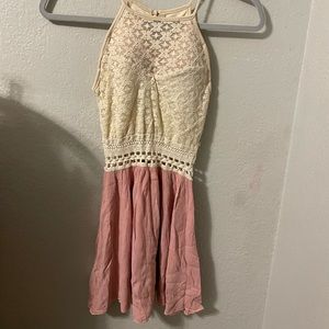 Pink and beige dress